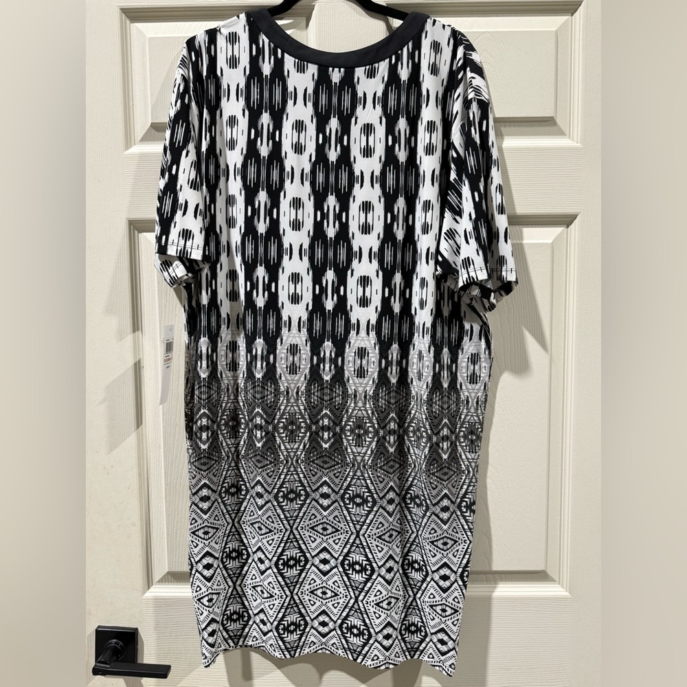 London Times Monochrome Abstract Dress - Picture 7 of 7